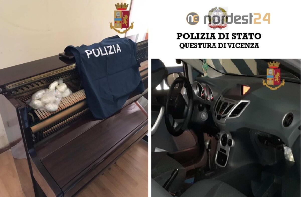 Cocaina nel pianoforte e nell’auto: arrestata coppia nel Vicentino - 