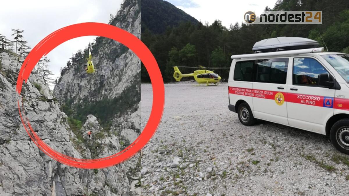 Pontebba. Soccorsi con l'elicottero e verricello due escursionisti sulla ferrata - 