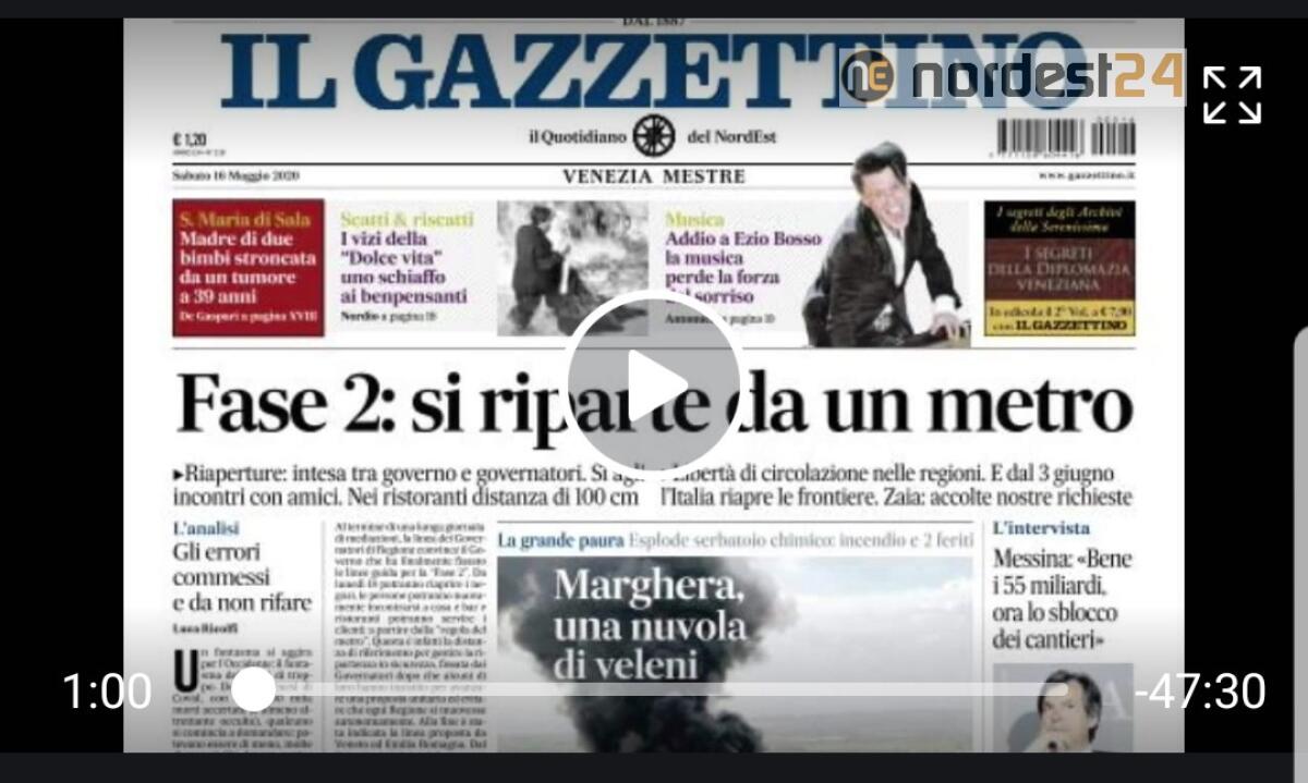 L'Italia riparte: sì agli incontri tra amici. Rassegna stampa 16 maggio 2020 - 