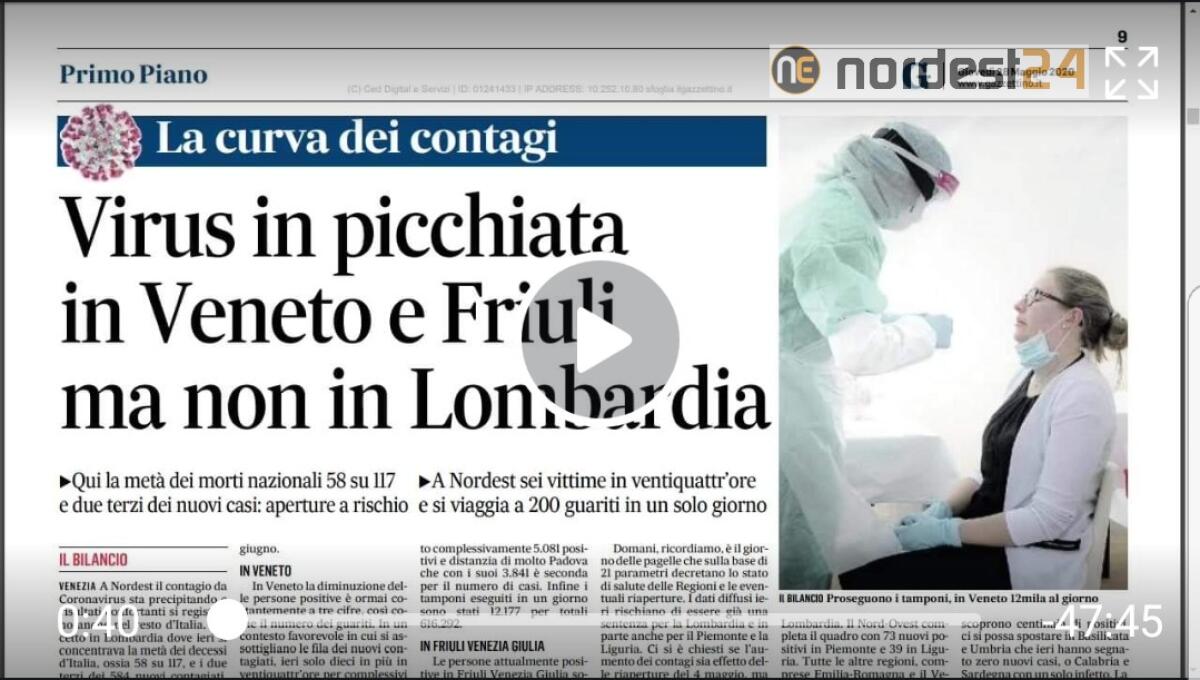 Nordest: verso l'ok alla mobilità tra regioni. Rassegna stampa 28 maggio - 