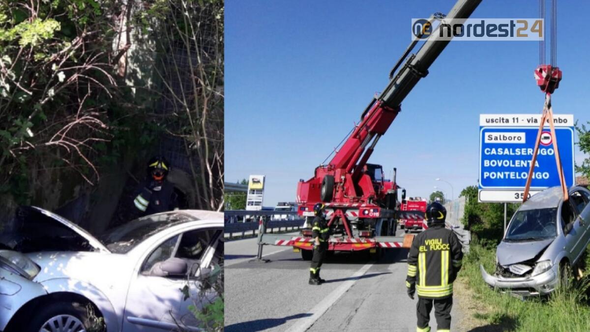 Perde il controllo dell'auto e finisce fuori strada nella vegetazione - 