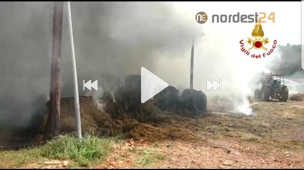 Incendio in un'azienda agricola: bruciano 500 rotoballe - 