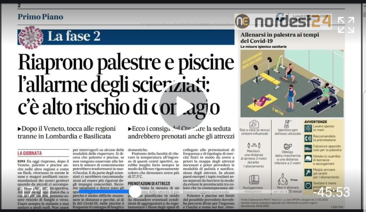 Al via oggi i test sierologici. Rassegna stampa 25 maggio 2020 - 
