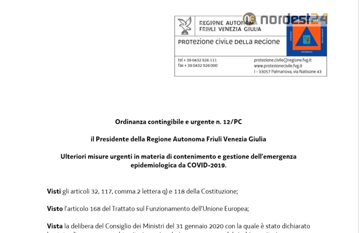 Fredriga ha firmato la nuova ordinanza Fvg 03/05/2020: scarica PDF - 