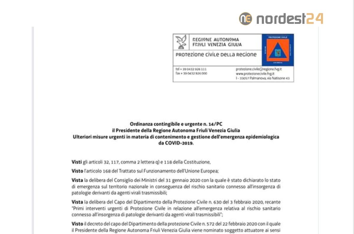 Ordinanza Fvg 17/05/2020: Fedriga ha firmato. Il testo PDF - 