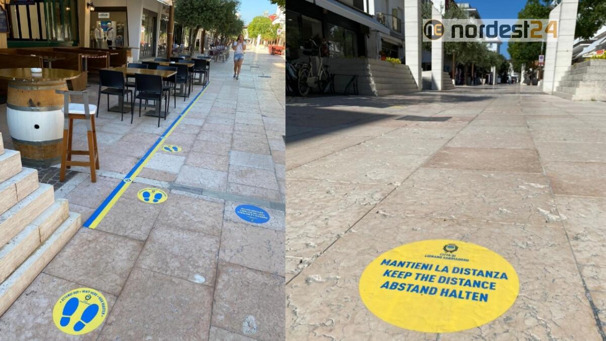 Lignano. Code e distanze anti-Covid: c'è la nuova segnaletica - 
