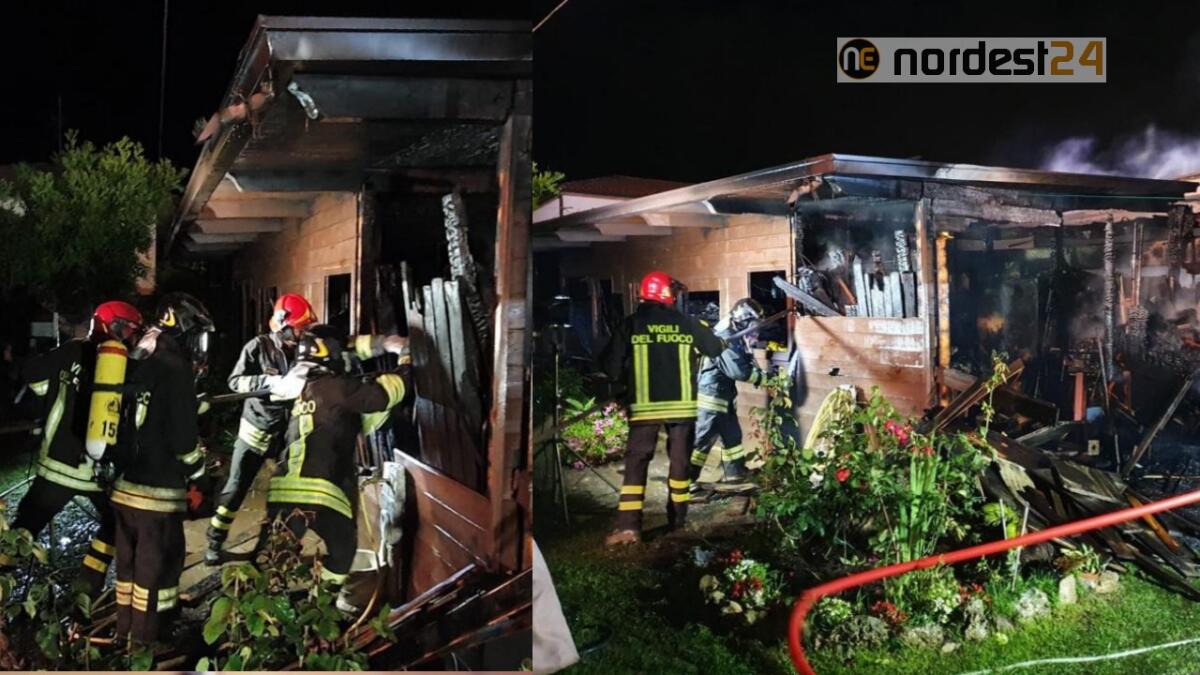Casetta in legno si incendia e coinvolge la rimessa vicino - 