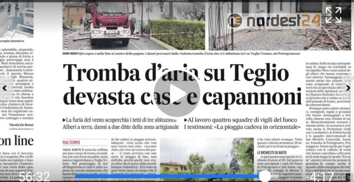 Nuova Ordinanza in Fvg e maltempo a Nordest. Rassegna stampa 30 Giugno - 