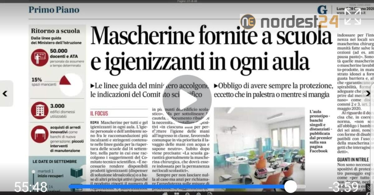 Scuola: le regole per riaprire. Rassegna stampa 29 Giugno 2020 - 