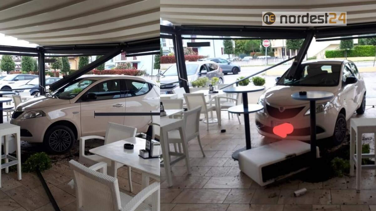 Caorle. Perde il controllo dell'auto e finisce nel Bar - 