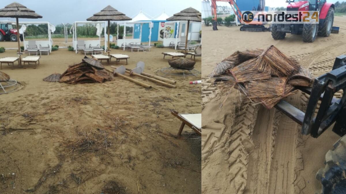 Bibione. La mareggiata devasta la spiaggia: via 20mila metri cubi di sabbia - 