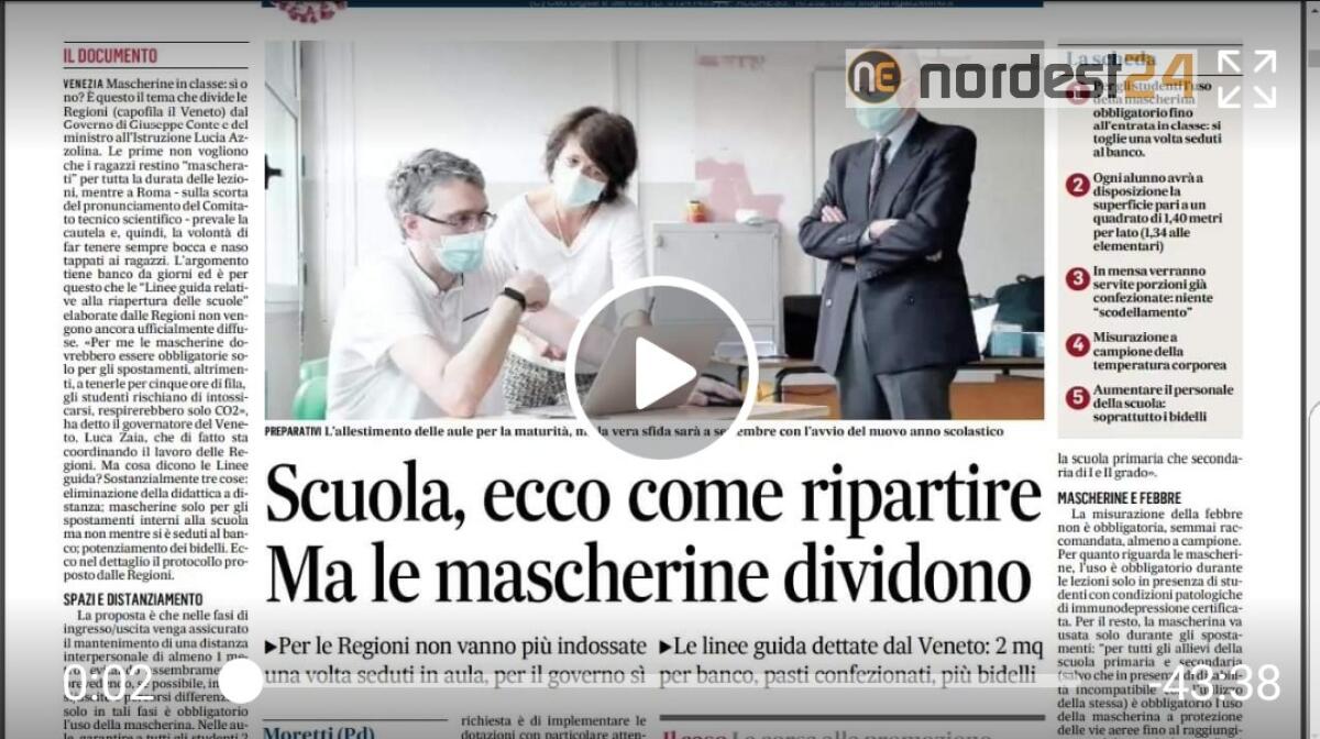 Scuola, linee guida: come si tornerà in classe. Rassegna stampa 17 giugno - 