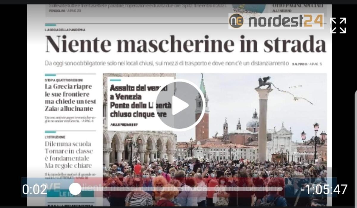 Niente mascherine in strada: come funziona. Rassegna stampa 01 giugno - 