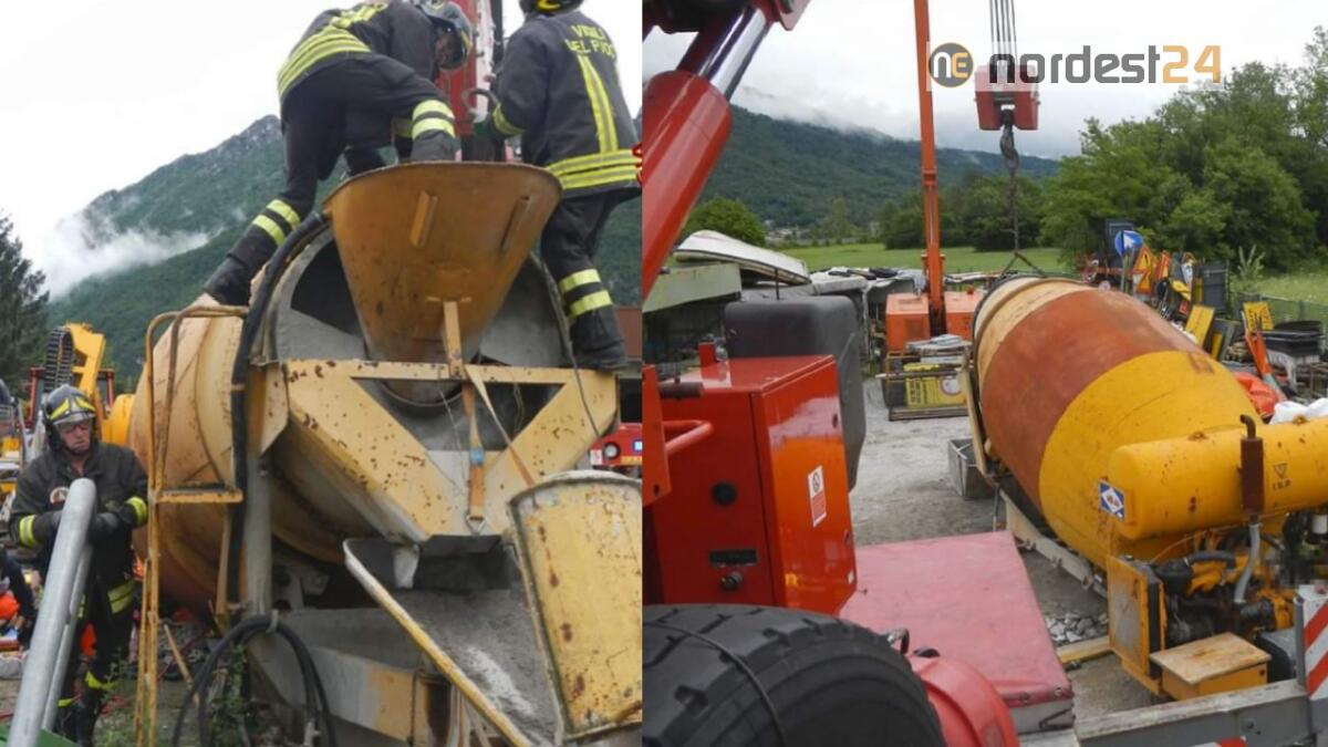 Operaio rimane incastrato sotto la betoniera: ferito - 