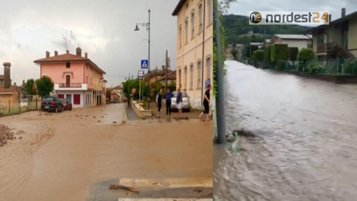 Violento nubifragio nel Trevigiano tra Valdobbiadene, Pederobba e Montebelluna - 