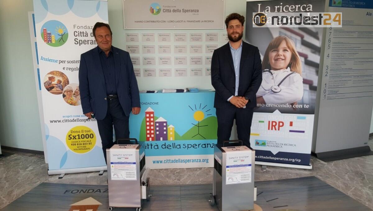 Sanity System dona 2 macchinari per la sanificazione a Città della Speranza - 