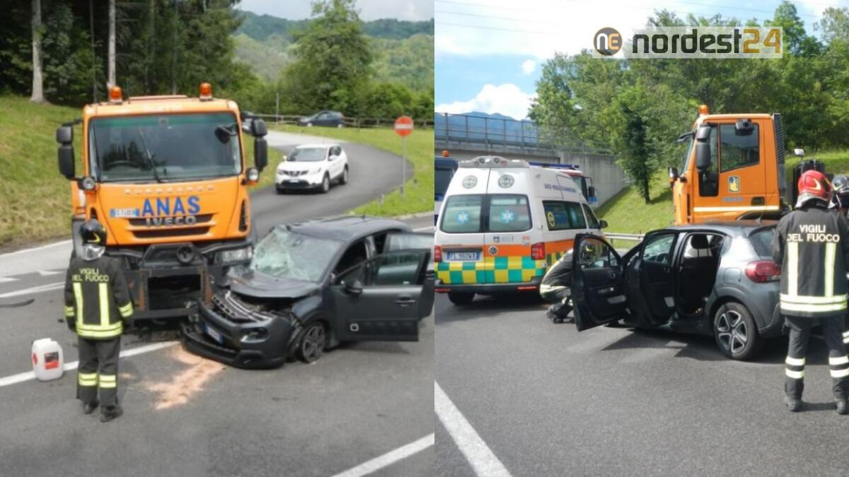Incidente, camion dell'Anas contro un'auto: un ferito - 