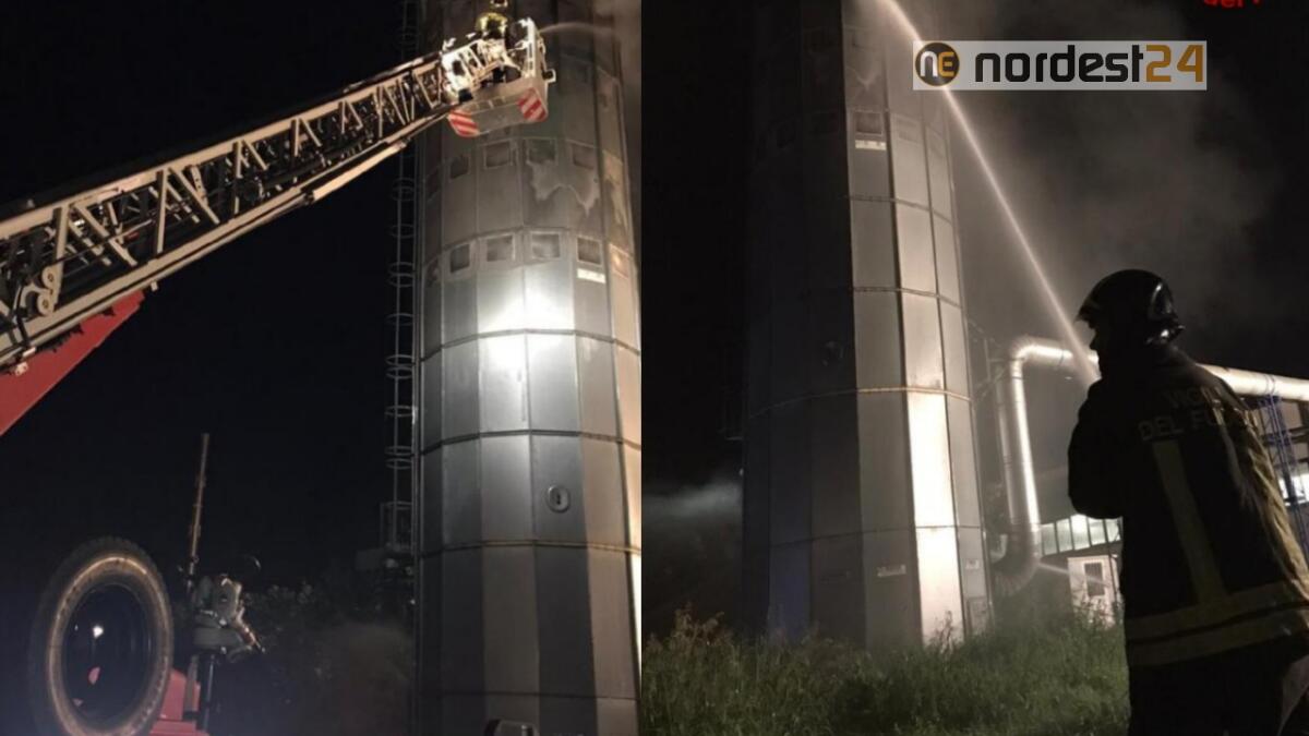 Incendio a Megliadino San Vitale: brucia il silos del mobilificio - 