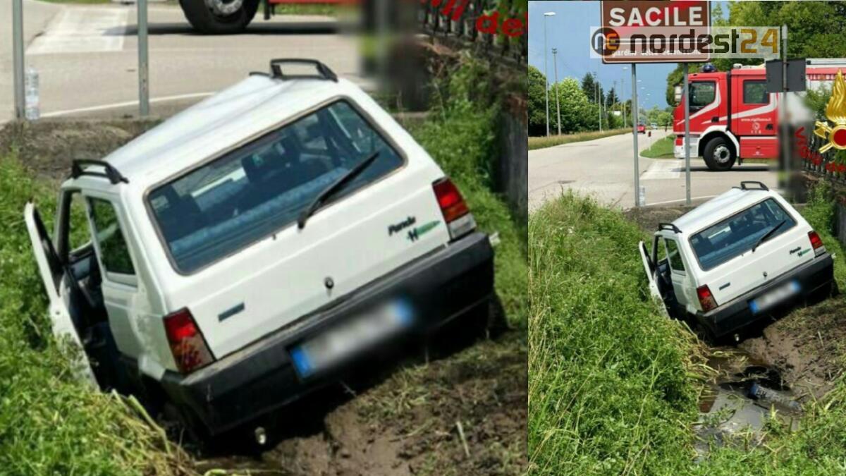 Incidente a Sacile: Panda nel fossato, illesa una ragazza - 