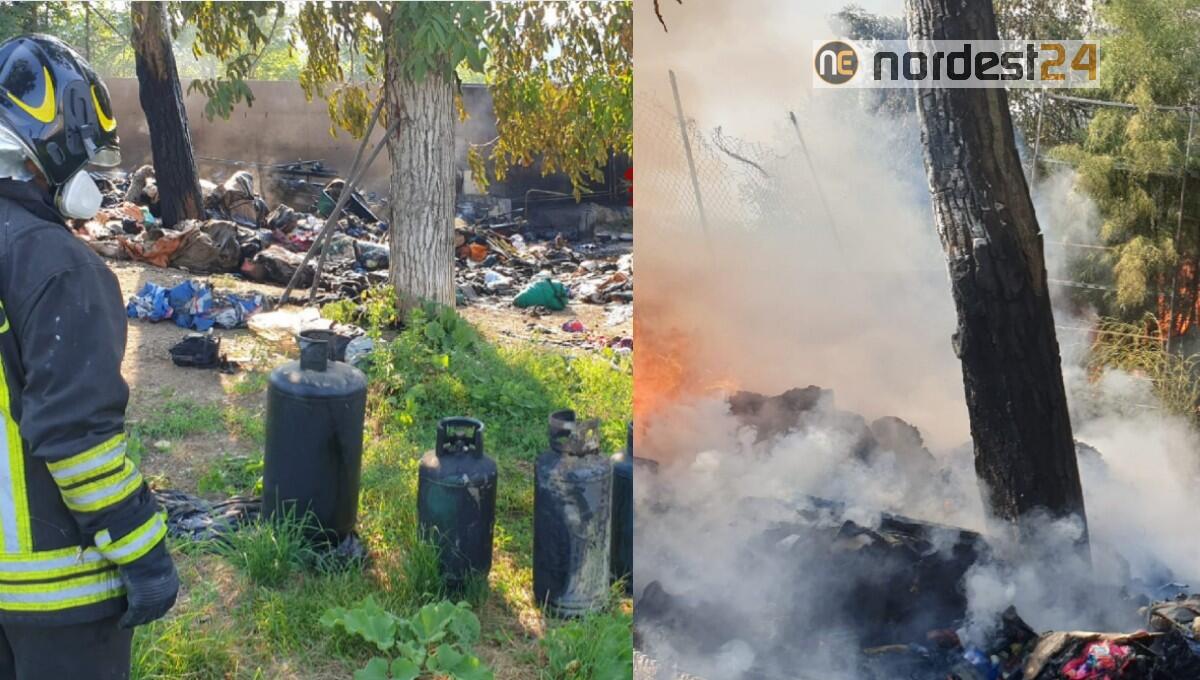 Incendio di una roulotte con all'interno 5 bombole GPL - 