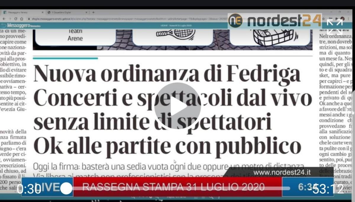 Nuova Ordinanza, oggi la firma. Rassegna stampa 31 luglio - 