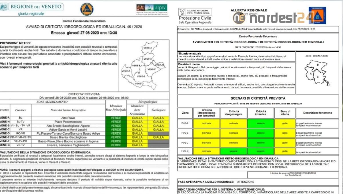Temporali forti nel weekend: c'è l'allerta meteo in Veneto e Friuli - 