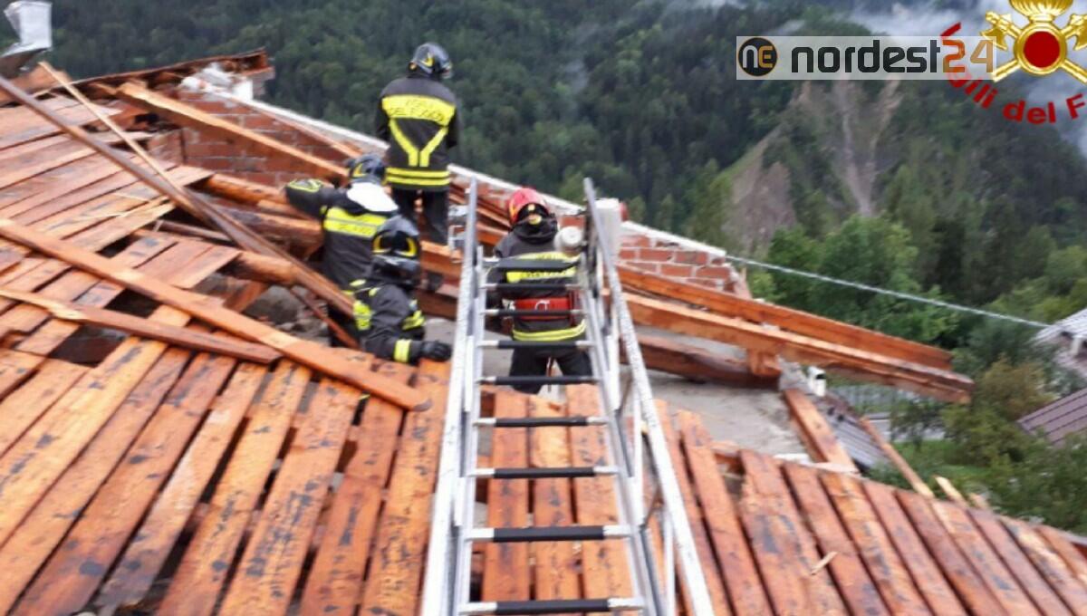 Maltempo nel bellunese: 2 case scoperchiate e una frana lungo la SP 641 - 