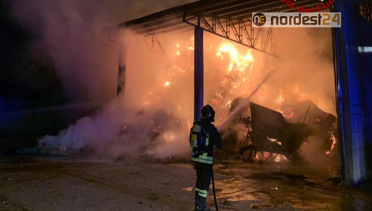 Incendio di 300 rotoballe: bruciano 1500 quintali di foraggio - 
