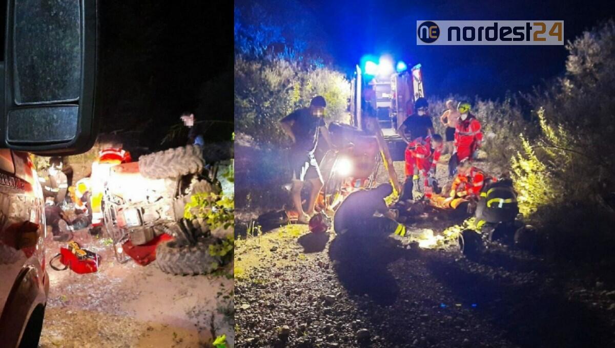 Cordenons. Si rovesciano con il quad nel greto del Meduna: 2 feriti - 