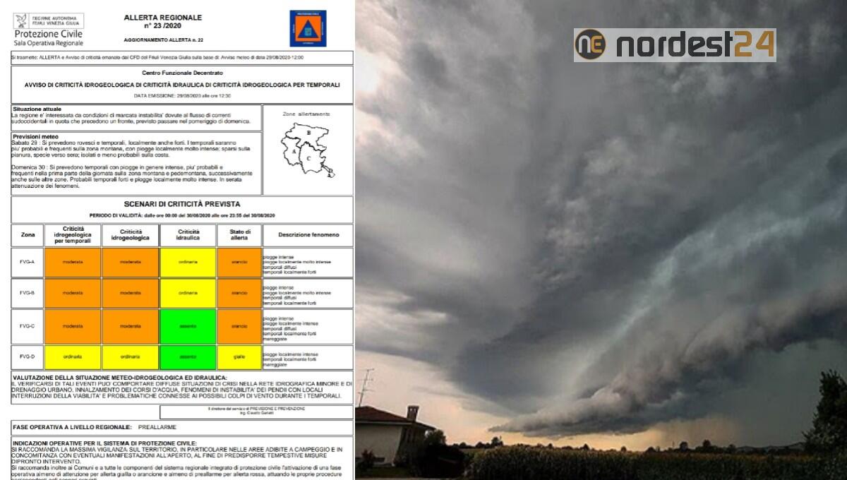 Temporali forti e rischio grandine, allerta "arancione" della Protezione civile - 