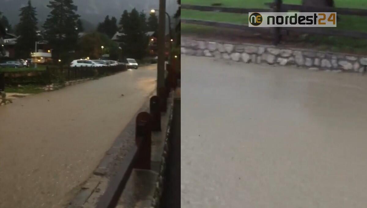 Nubifragio a Cortina, strade come torrenti: 50 interventi dei pompieri - 