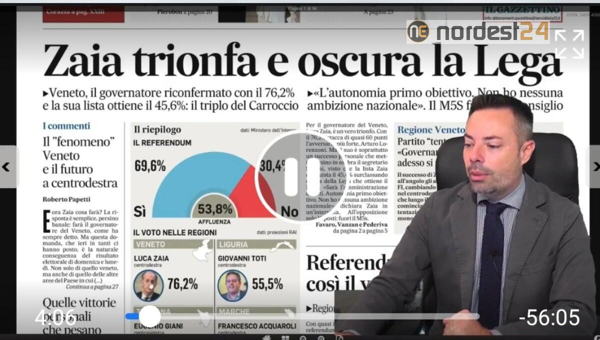 Vince il Sì, in Veneto trionfa Zaia. Rassegna stampa 22 settembre - 