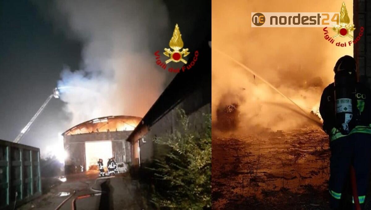 Incendio in corso di un capannone: vigili del fuoco sul posto - 