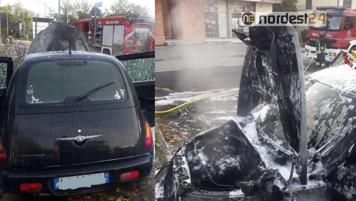 Incendio di un'autovettura: Chrysler Touring Cad distrutta - 
