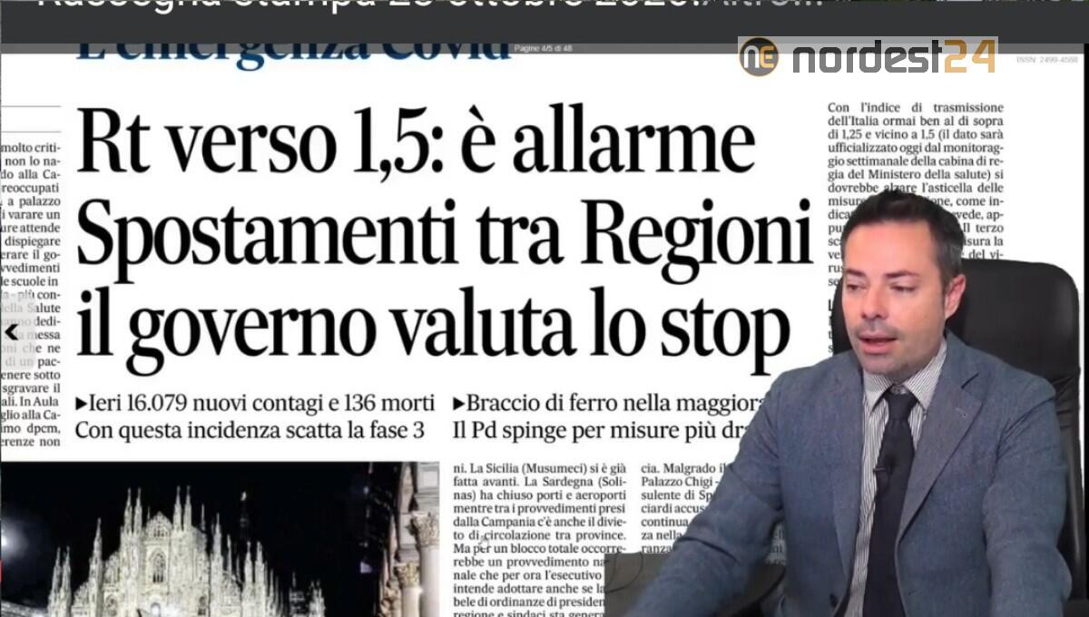 Spostamento tra Regioni: Governo valuta lo stop. Rassegna stampa 23 ottobre - 