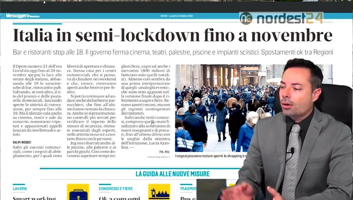 Italia in semi-lockdown fino al 24 novembre. Rassegna stampa 26 ottobre - 