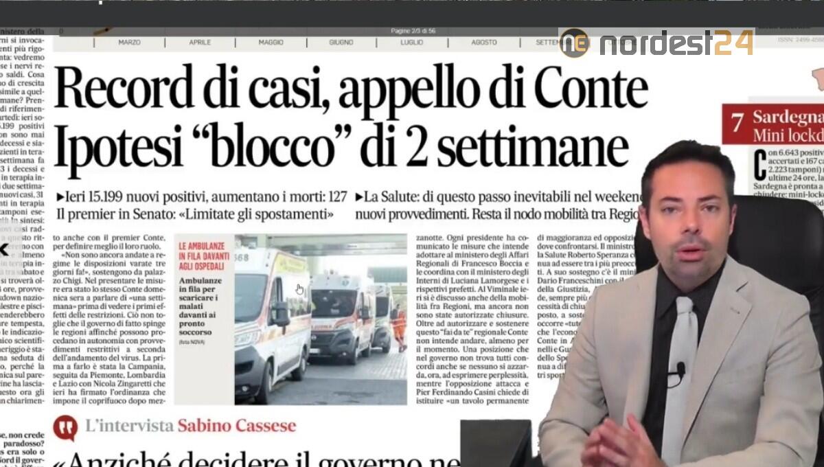 Boom di contagi, Zaia: "inseriti dati vecchi". Rassegna stampa 22 ottobre - 