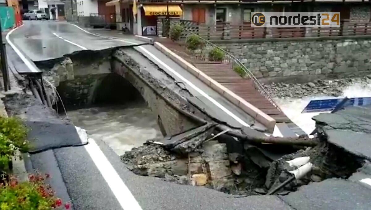 Maltempo, Valle d'Aosta: ponte di Gaby crollato, Gressoney isolata - 