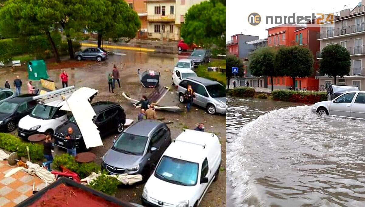 Maltempo, tromba d'aria ed allagamenti a Sottomarina - 