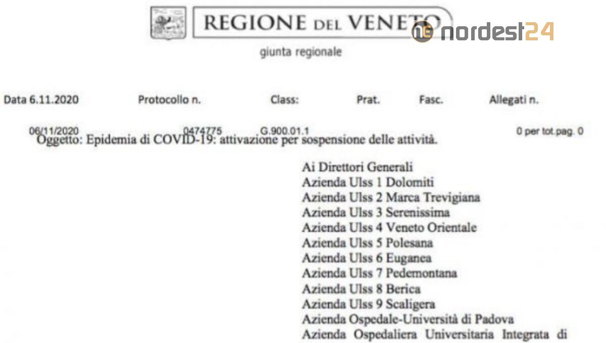 Veneto, ospedali in affanno: lettera alle Ulss di sospensione attività - 