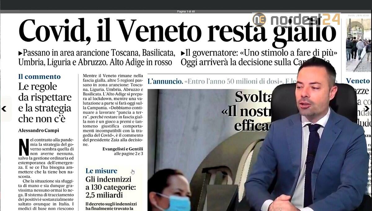 Il Veneto resta giallo. Rassegna stampa 10 novembre - 