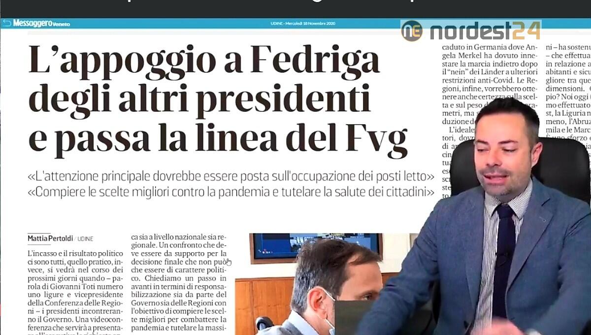 Accolta la proposta di Fedriga: "rivedere i parametri". Rassegna stampa 18 novembre - 