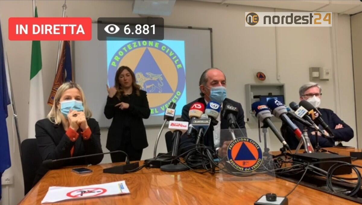 Veneto rischio arancione, Zaia: «Rt oggi è a 1.20, tra i più alti in Italia» - 