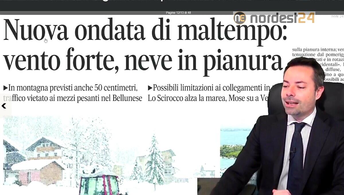 Neve anche in pianura a Nordest. Rassegna stampa 28 dicembre - 