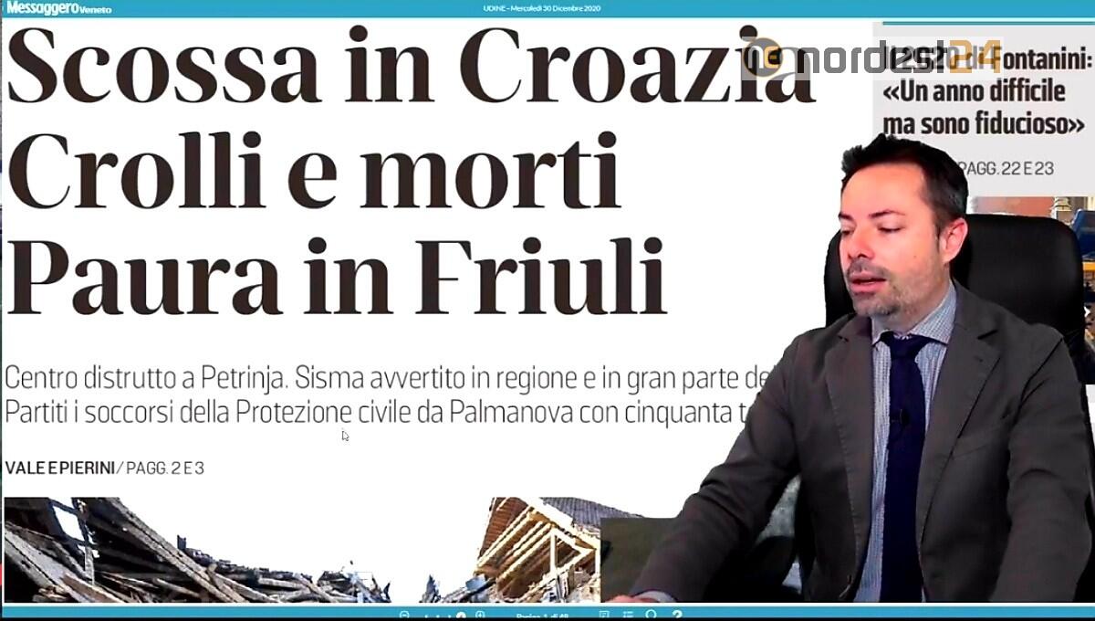 Terremoto in Croazia. Paura Nordest, trema Verona. Rassegna stampa 30 dicembre - 