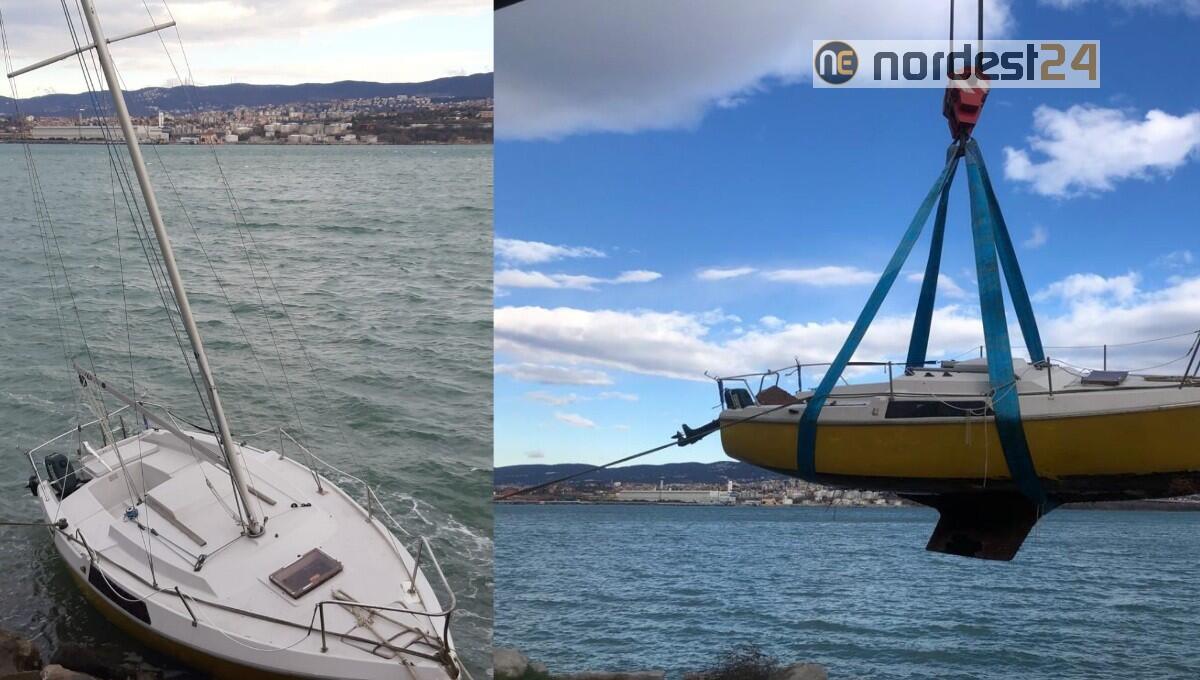 Imbarcazione alla deriva presso il molo a Muggia:  recuperata dai pompieri - 