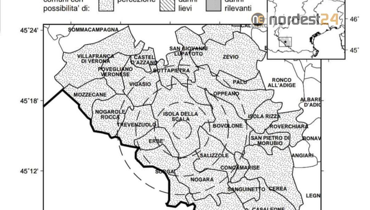 Due scosse di terremoto anche in Veneto, a Salizzole (VR) - 