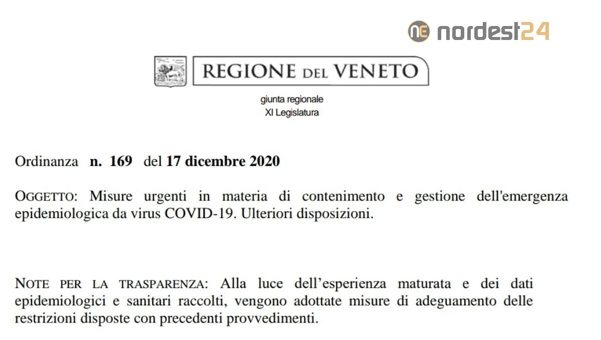Ecco l'ordinanza in Veneto di Zaia del 17/12/2020: sintesi, Pdf e autocertificazione - 