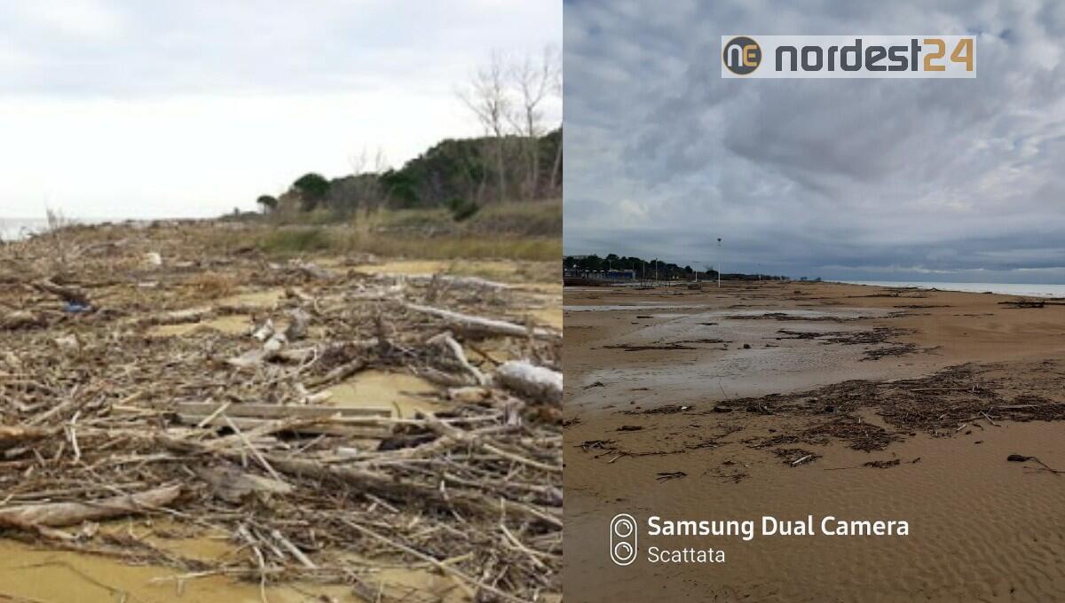 Maltempo, a Bibione 200 tonnellate di rifiuti spiaggiati da smaltire - 