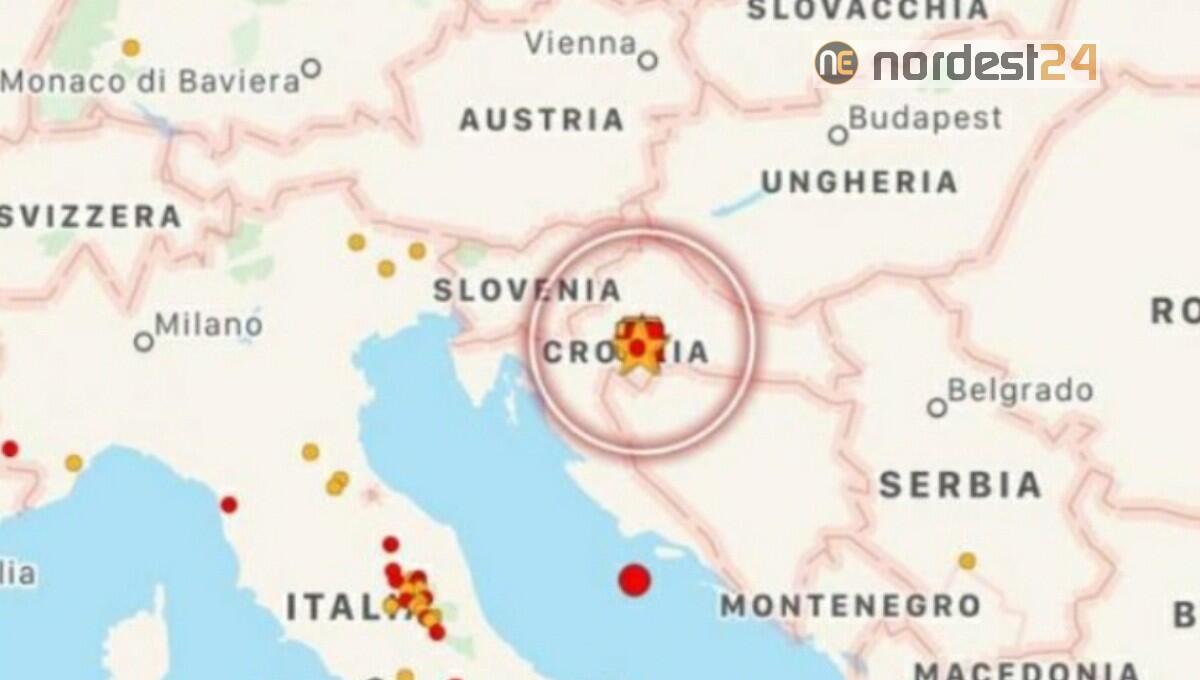 Forte scossa di terremoto in Croazia avvertita anche a Nordest - 